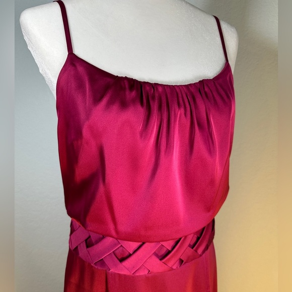Antonio Melani Burgundy Satin Dress - Size 6 - Picture 4 of 11